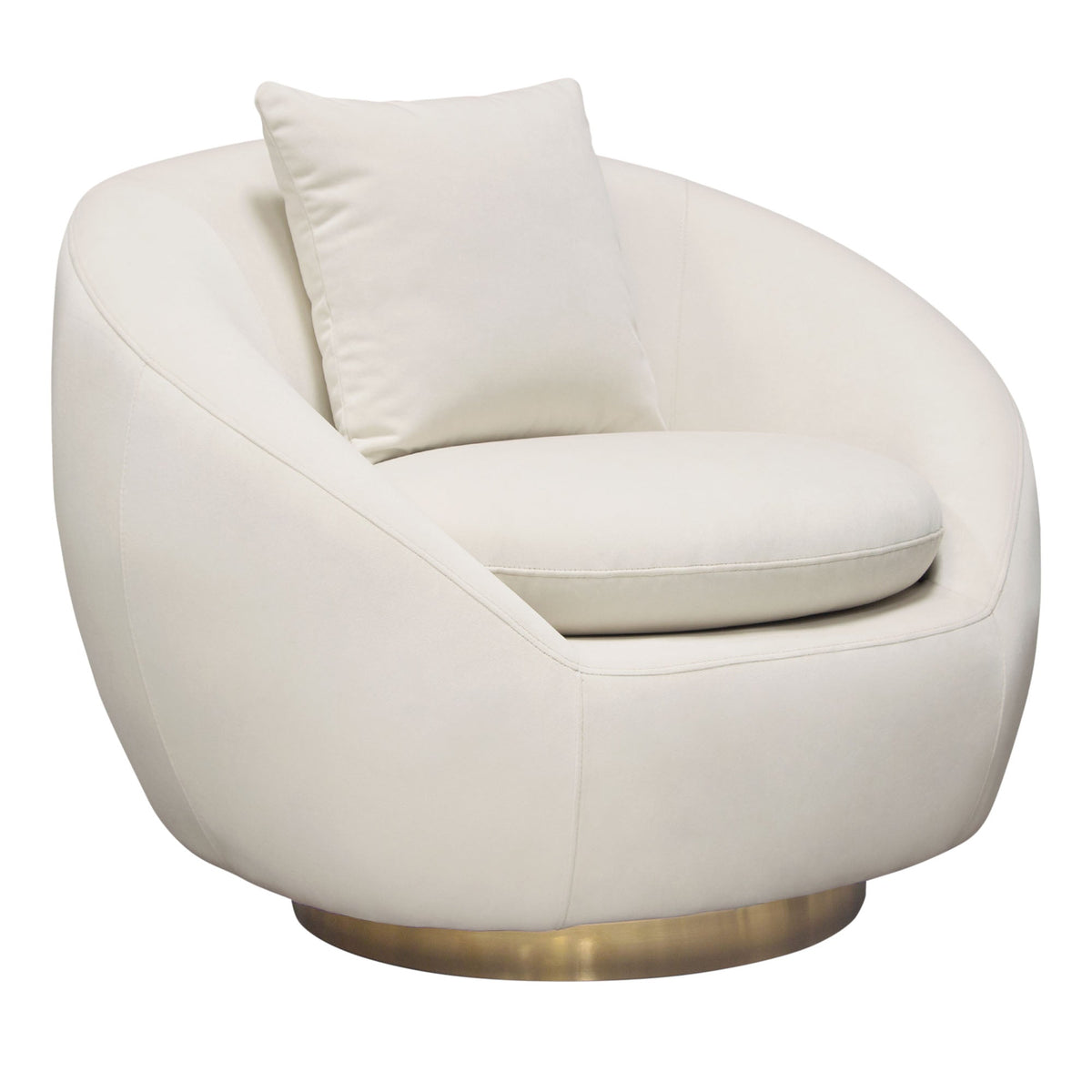 Celine Cream Swivel Accent Chair by Diamond Sofa at Eve Furniture