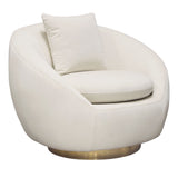 Celine Cream Swivel Accent Chair by Diamond Sofa at Eve Furniture