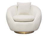 Celine Cream Swivel Accent Chair by Diamond Sofa at Eve Furniture