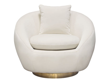 Celine Cream Swivel Accent Chair by Diamond Sofa at Eve Furniture