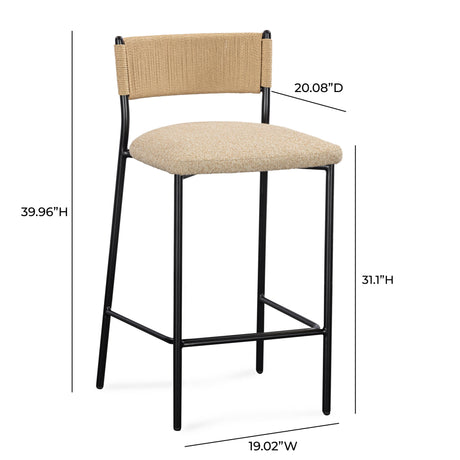 Celine Performance Boucle Stool by TOV Furniture at Eve Furniture