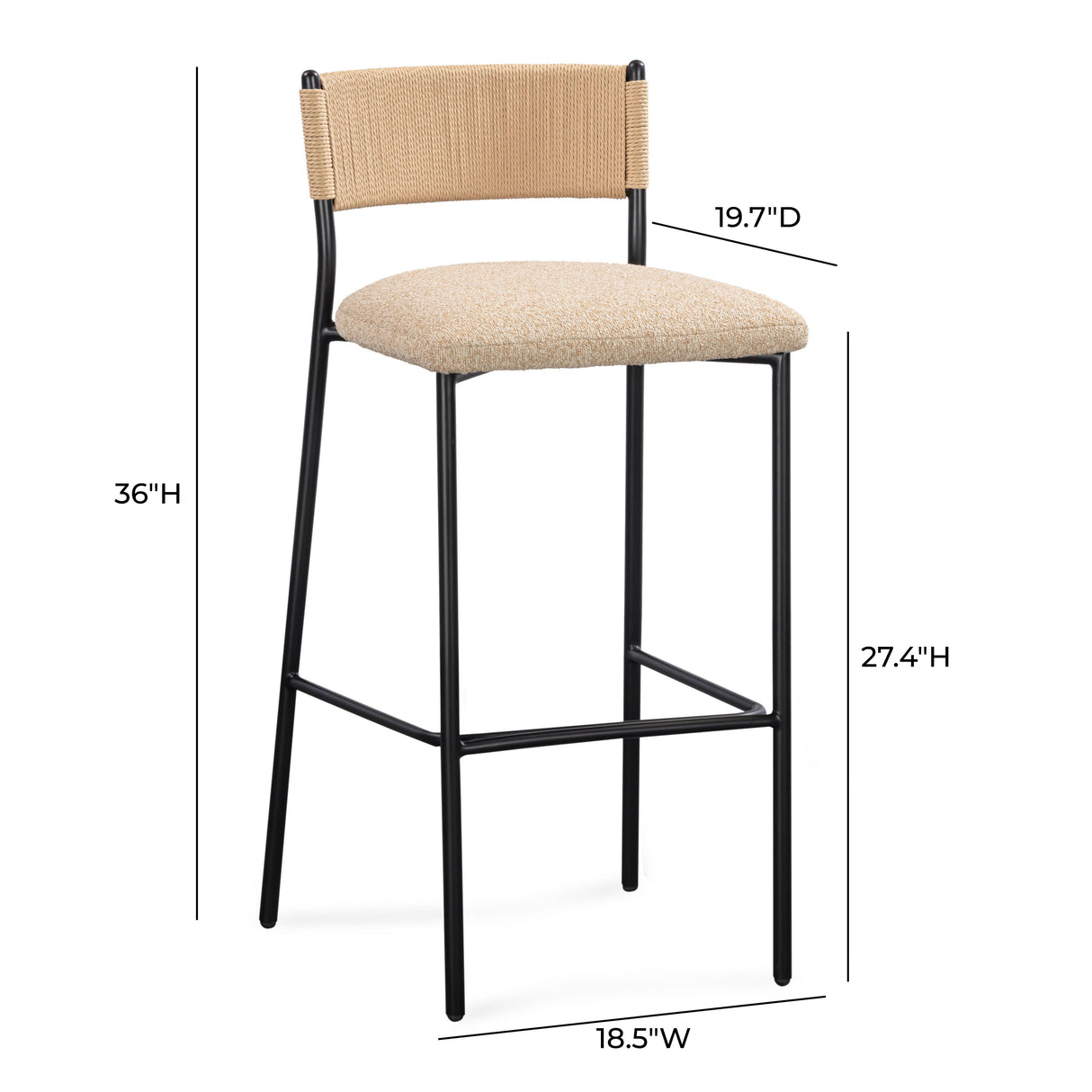 Celine Performance Boucle Stool by TOV Furniture at Eve Furniture