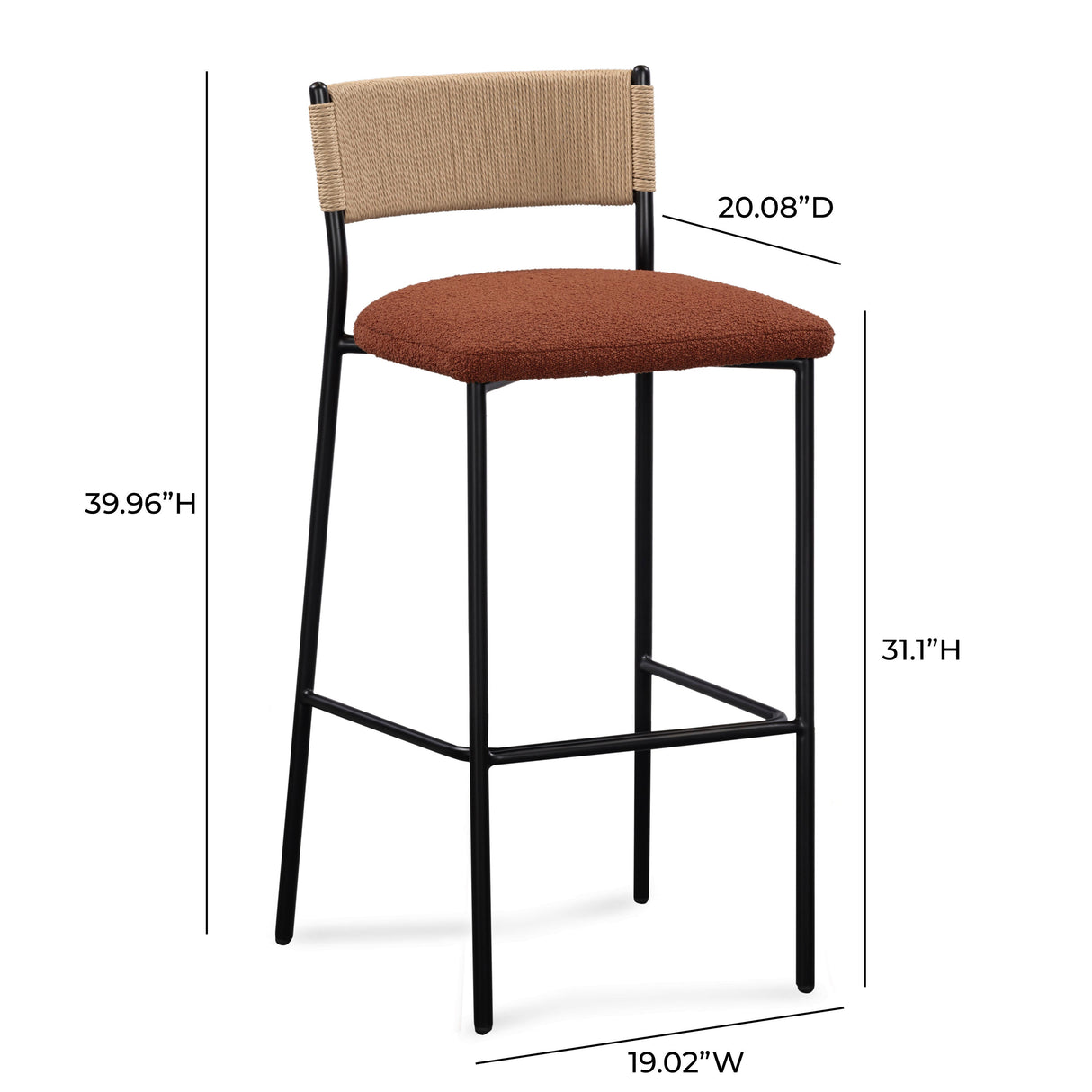 Celine Performance Boucle Stool by TOV Furniture at Eve Furniture