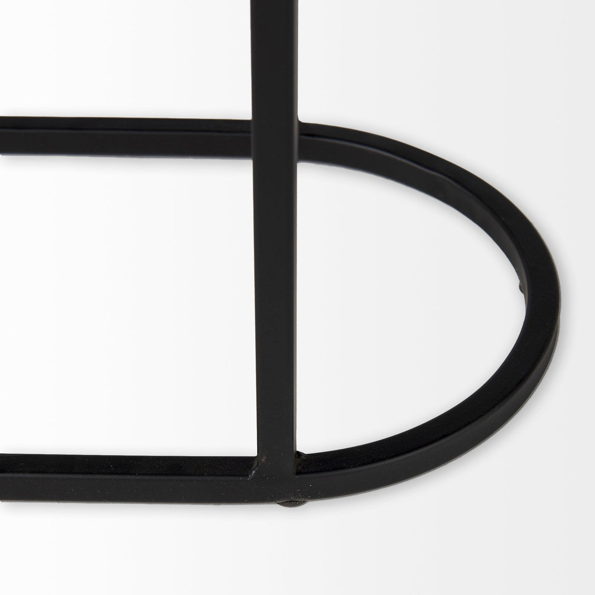 Celine Set of Two Black/Silver Metal and Glass Nesting Accent Tables by Mercana at Eve Furniture