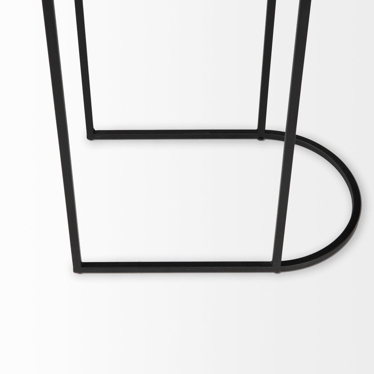 Celine Set of Two Black/Silver Metal and Glass Nesting Accent Tables by Mercana at Eve Furniture