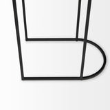 Celine Set of Two Black/Silver Metal and Glass Nesting Accent Tables by Mercana at Eve Furniture