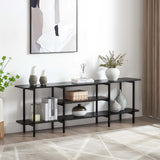 Celine Side 3 Tier Shelf Table Console in Black by Manhattan Comfort at Eve Furniture