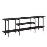 Celine Side 3 Tier Shelf Table Console in Black by Manhattan Comfort at Eve Furniture