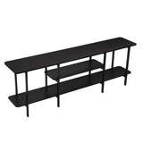 Celine Side 3 Tier Shelf Table Console in Black by Manhattan Comfort at Eve Furniture