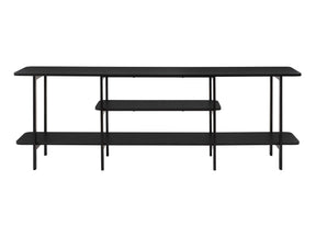 Celine Side 3 Tier Shelf Table Console in Black by Manhattan Comfort at Eve Furniture
