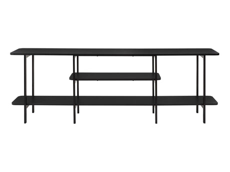 Celine Side 3 Tier Shelf Table Console in Black by Manhattan Comfort at Eve Furniture