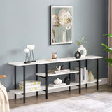 Celine Side 3 Tier Shelf Table Console in White by Manhattan Comfort at Eve Furniture