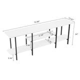 Celine Side 3 Tier Shelf Table Console in White by Manhattan Comfort at Eve Furniture