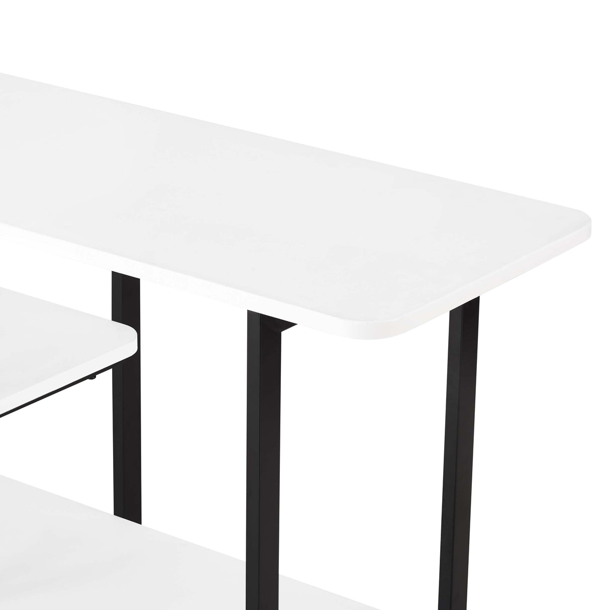 Celine Side 3 Tier Shelf Table Console in White by Manhattan Comfort at Eve Furniture