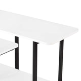 Celine Side 3 Tier Shelf Table Console in White by Manhattan Comfort at Eve Furniture