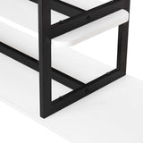 Celine Side 3 Tier Shelf Table Console in White by Manhattan Comfort at Eve Furniture