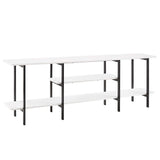 Celine Side 3 Tier Shelf Table Console in White by Manhattan Comfort at Eve Furniture