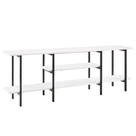 Celine Side 3 Tier Shelf Table Console in White by Manhattan Comfort at Eve Furniture