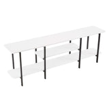 Celine Side 3 Tier Shelf Table Console in White by Manhattan Comfort at Eve Furniture