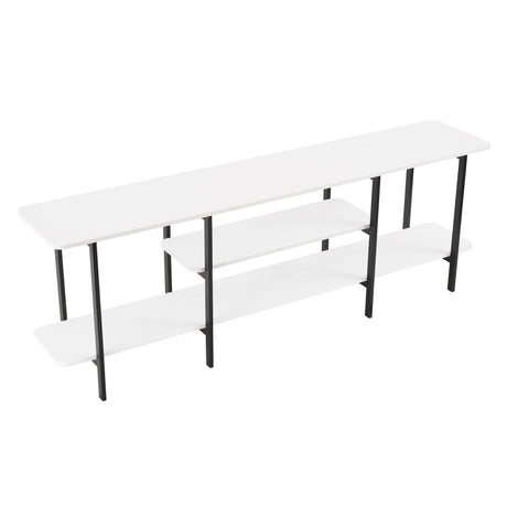 Celine Side 3 Tier Shelf Table Console in White by Manhattan Comfort at Eve Furniture