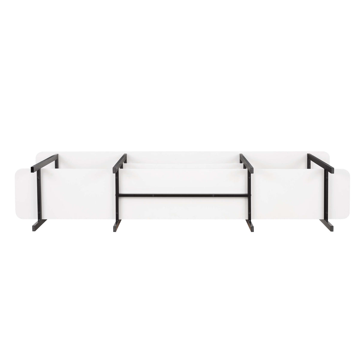 Celine Side 3 Tier Shelf Table Console in White by Manhattan Comfort at Eve Furniture