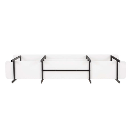 Celine Side 3 Tier Shelf Table Console in White by Manhattan Comfort at Eve Furniture