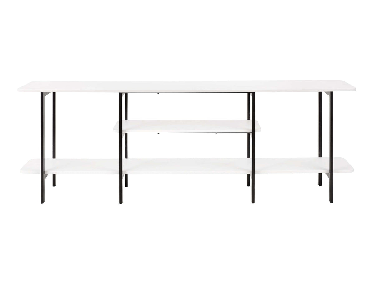Celine Side 3 Tier Shelf Table Console in White by Manhattan Comfort at Eve Furniture