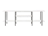 Celine Side 3 Tier Shelf Table Console in White by Manhattan Comfort at Eve Furniture