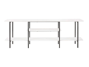 Celine Side 3 Tier Shelf Table Console in White by Manhattan Comfort at Eve Furniture