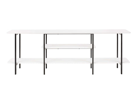 Celine Side 3 Tier Shelf Table Console in White by Manhattan Comfort at Eve Furniture