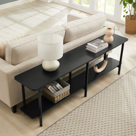 Celine Side Table Console in Black by Manhattan Comfort at Eve Furniture