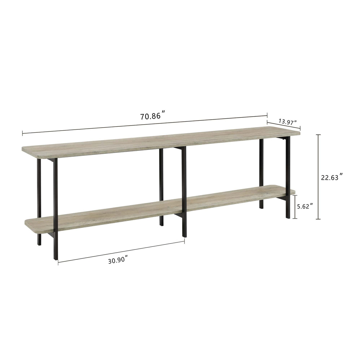 Celine Side Table Console in Grey by Manhattan Comfort at Eve Furniture