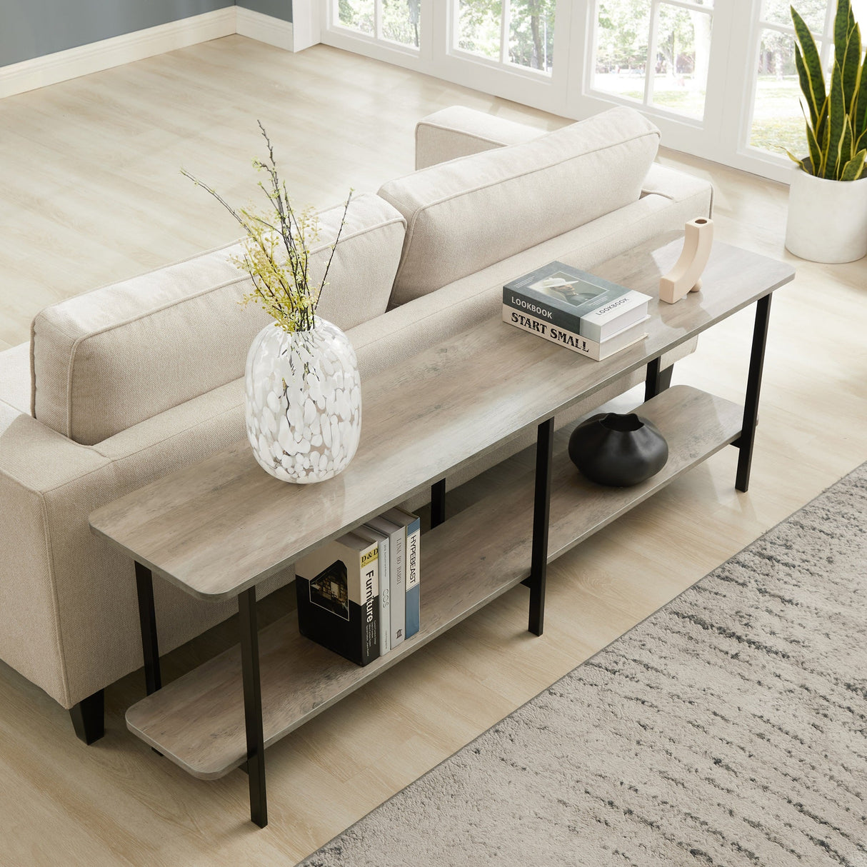 Celine Side Table Console in Grey by Manhattan Comfort at Eve Furniture