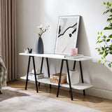 Celine Side Table Console in White by Manhattan Comfort at Eve Furniture
