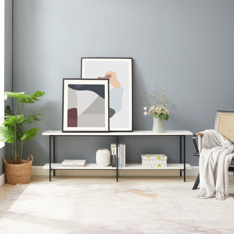 Celine Side Table Console in White by Manhattan Comfort at Eve Furniture