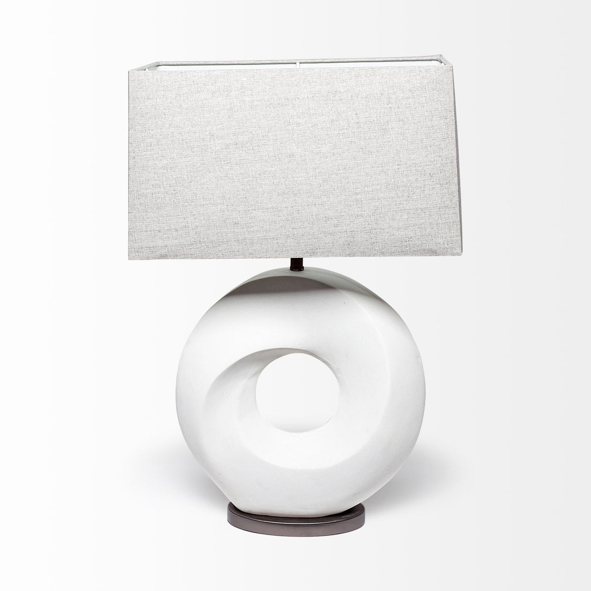 Celtica (26.8"H) White Resin Ring-Shaped Base Table Lamp by Mercana at Eve Furniture