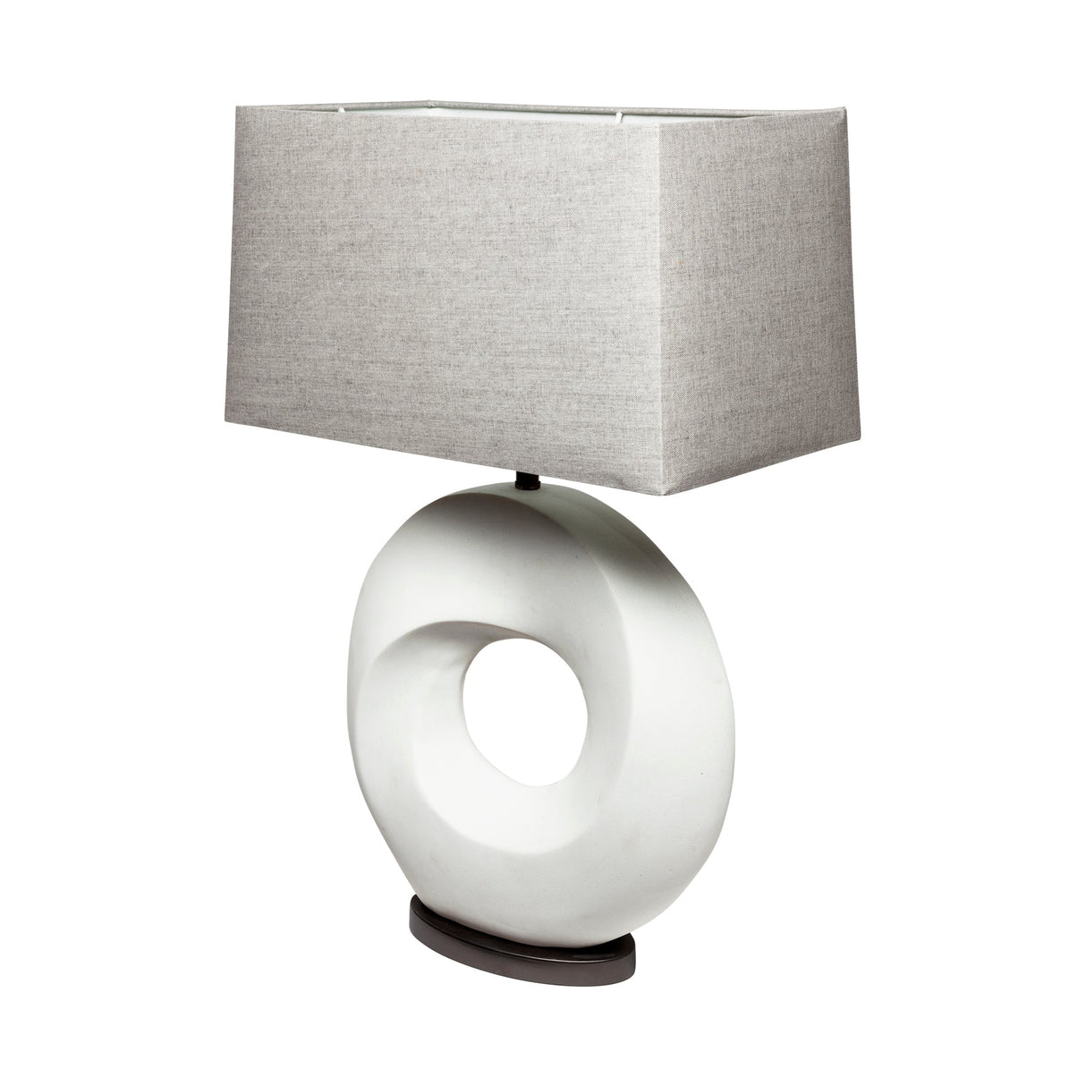 Celtica (26.8"H) White Resin Ring-Shaped Base Table Lamp by Mercana at Eve Furniture