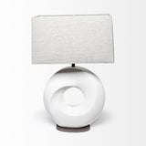 Celtica White Resin Ring-Shaped Base Table Lamp by Mercana at Eve Furniture