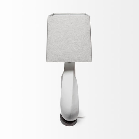 Celtica White Resin Ring-Shaped Base Table Lamp by Mercana at Eve Furniture