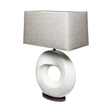 Celtica White Resin Ring-Shaped Base Table Lamp by Mercana at Eve Furniture