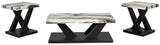Cendill Dark Brown/White/Black Table (Set of 3) by Ashley at Eve Furniture