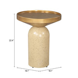 Cendre Side Table Gold & Beige by Zuomod at Eve Furniture