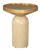 Cendre Side Table Gold & Beige by Zuomod at Eve Furniture