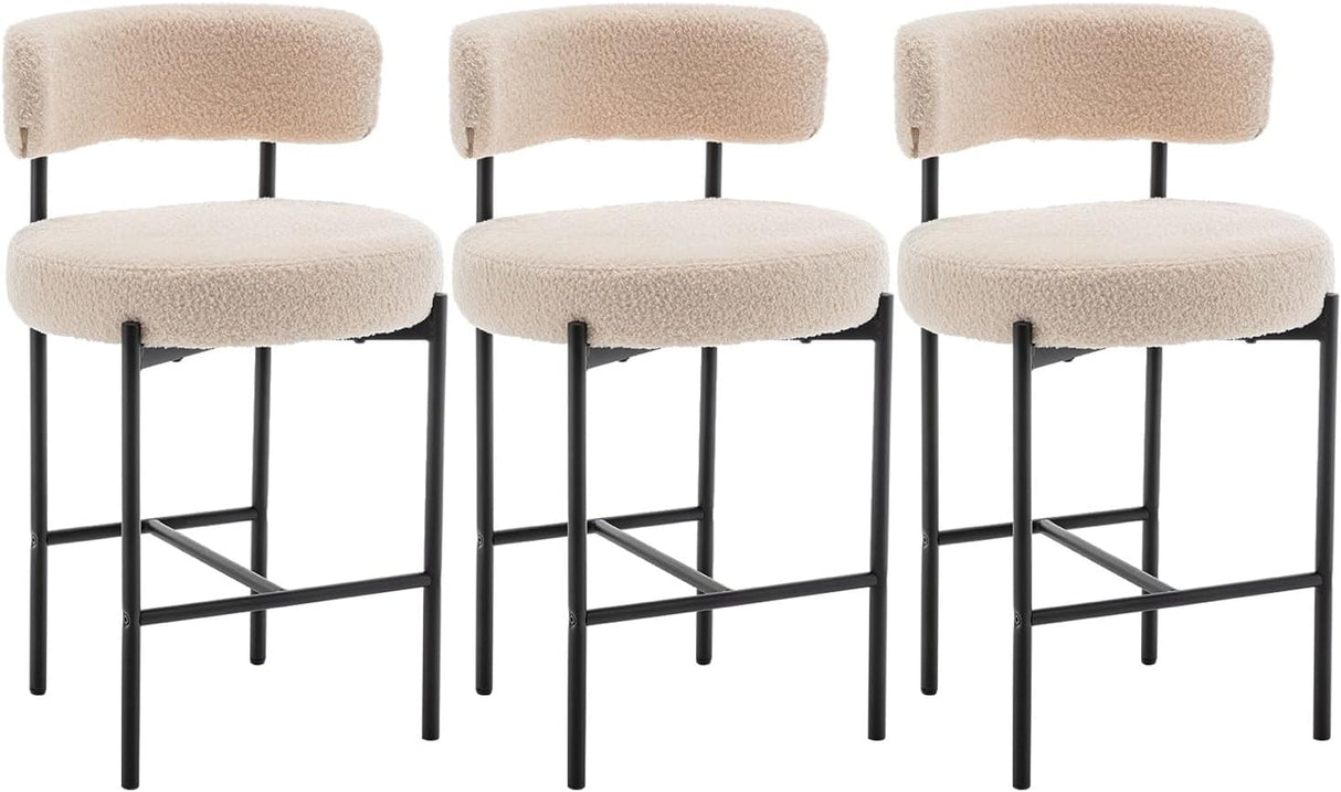 Centair Boucle Bar Stools Set of 3 by Eve Furniture at Eve Furniture