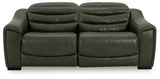 Center Line Dark Gray 2-Piece Power Reclining Loveseat by Ashley at Eve Furniture