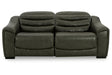 Center Line Dark Gray 2-Piece Power Reclining Sectional Loveseat by Ashley at Eve Furniture