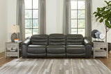 Center Line Dark Gray 3-Piece Power Reclining Sectional Sofa by Ashley at Eve Furniture