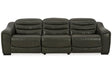 Center Line Dark Gray 3-Piece Power Reclining Sectional Sofa by Ashley at Eve Furniture