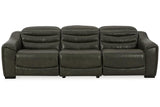 Center Line Dark Gray 3-Piece Power Reclining Sectional Sofa by Ashley at Eve Furniture