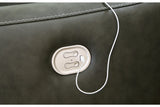 Center Line Dark Gray 4-Piece Power Reclining Sectional with Adjustable Headrest by Ashley at Eve Furniture